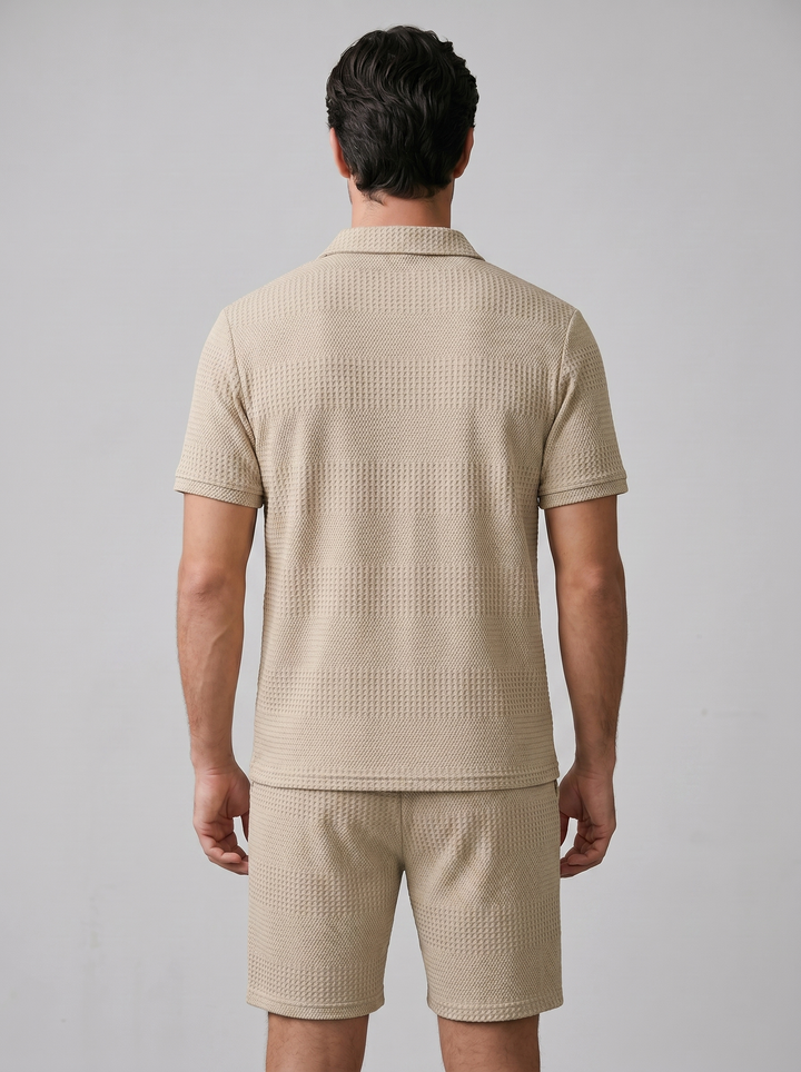 Poloshirt En Shorts Set Heren Casual Zomer