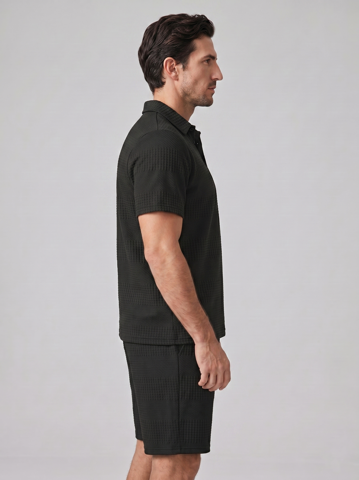 Poloshirt En Shorts Set Heren Casual Zomer