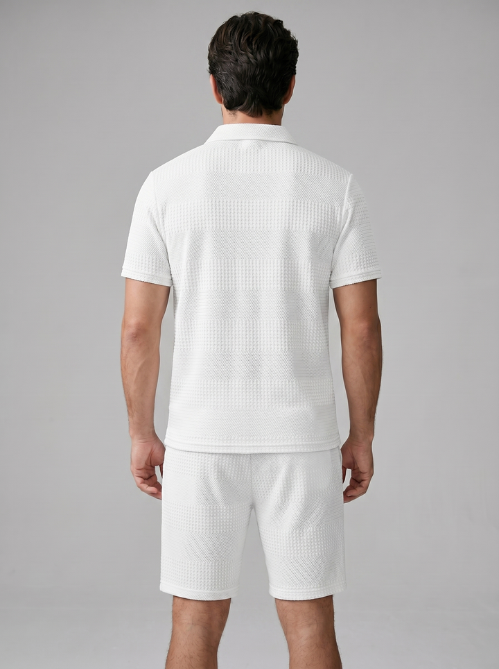 Poloshirt En Shorts Set Heren Casual Zomer