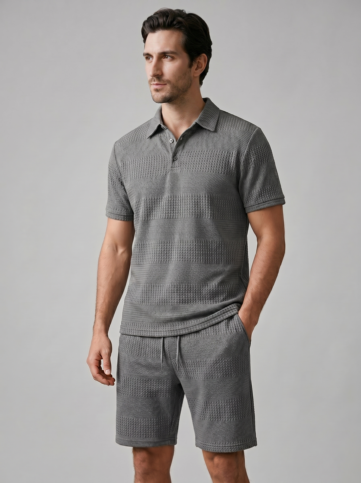 Poloshirt En Shorts Set Heren Casual Zomer