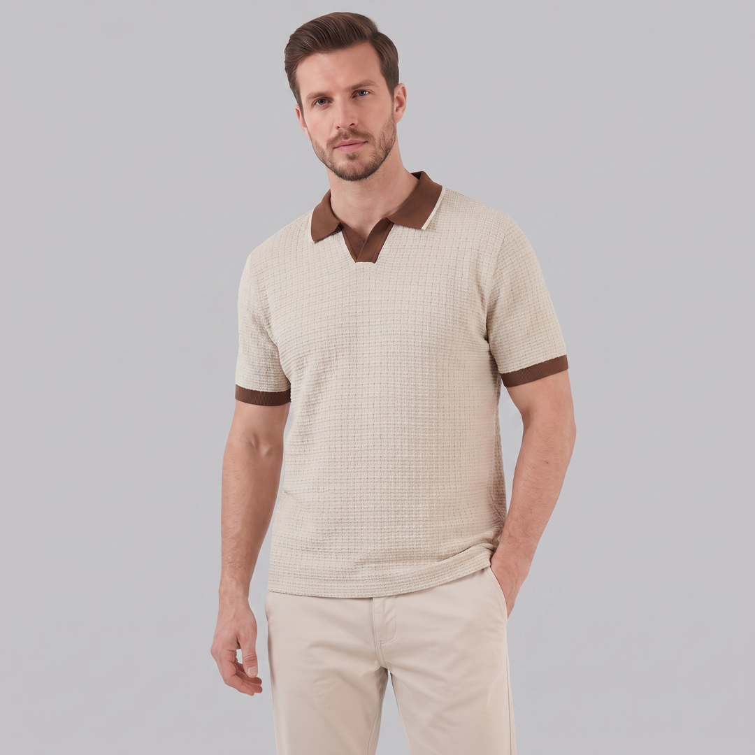 Poloshirt Heren Contrast Boorden Casual