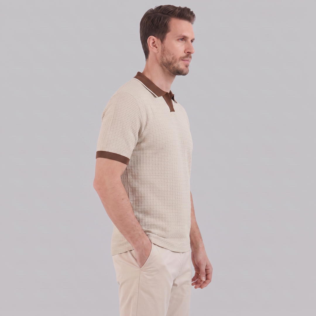 Poloshirt Heren Contrast Boorden Casual