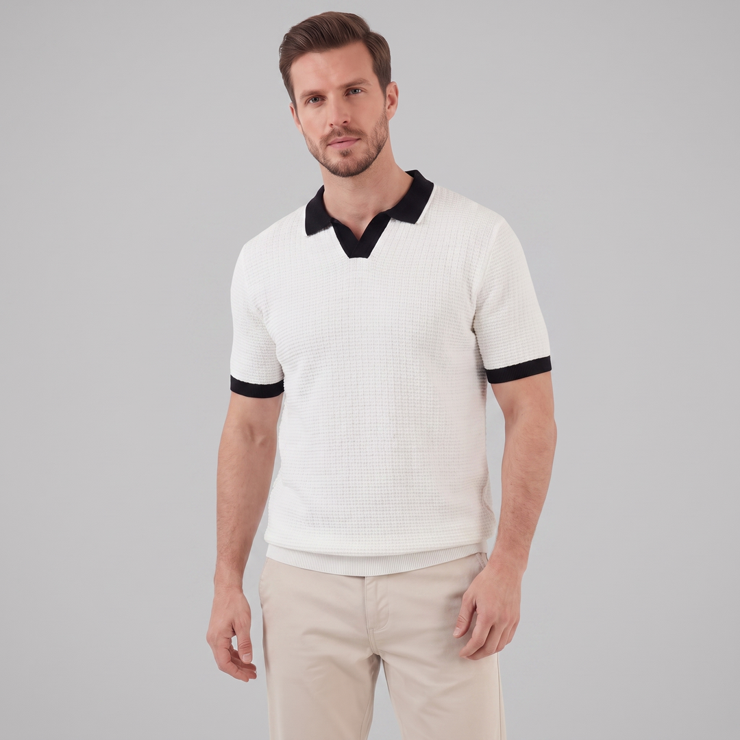 Poloshirt Heren Contrast Boorden Casual