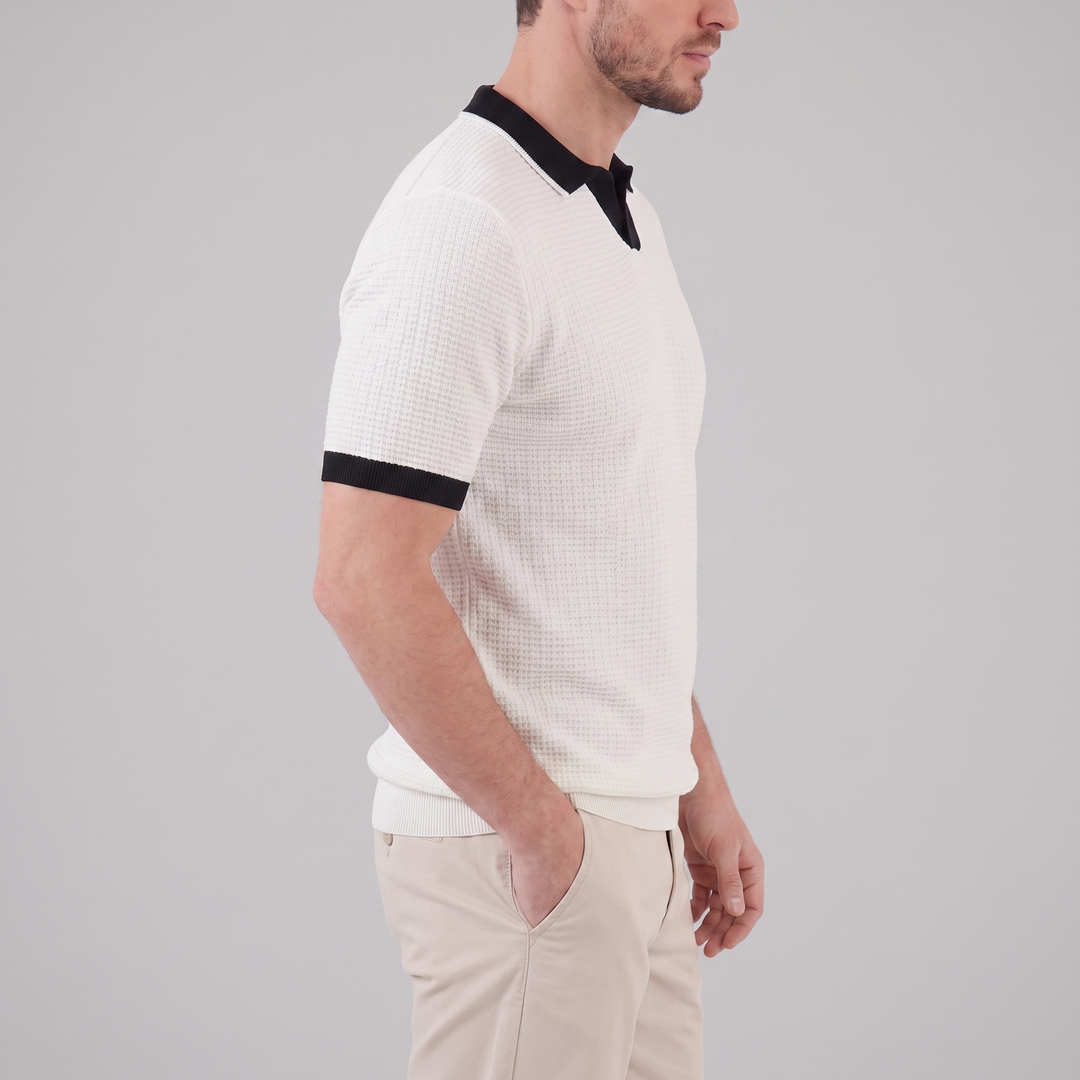 Poloshirt Heren Contrast Boorden Casual
