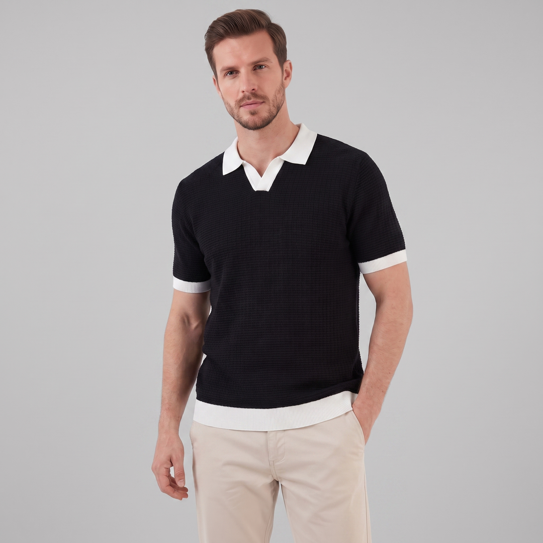Poloshirt Heren Contrast Boorden Casual