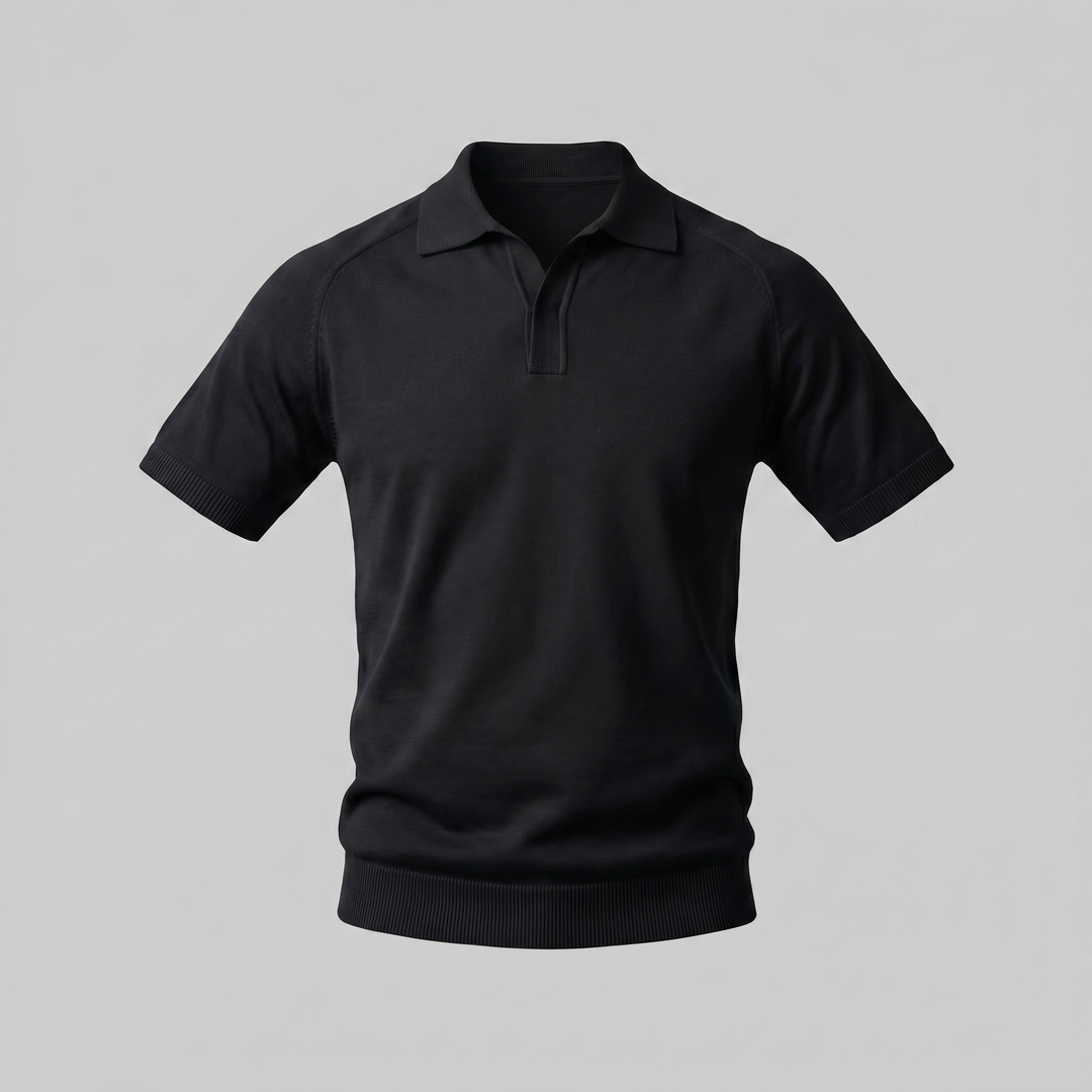 Poloshirt Heren Fine Knit Open Kraag Casual Zomer