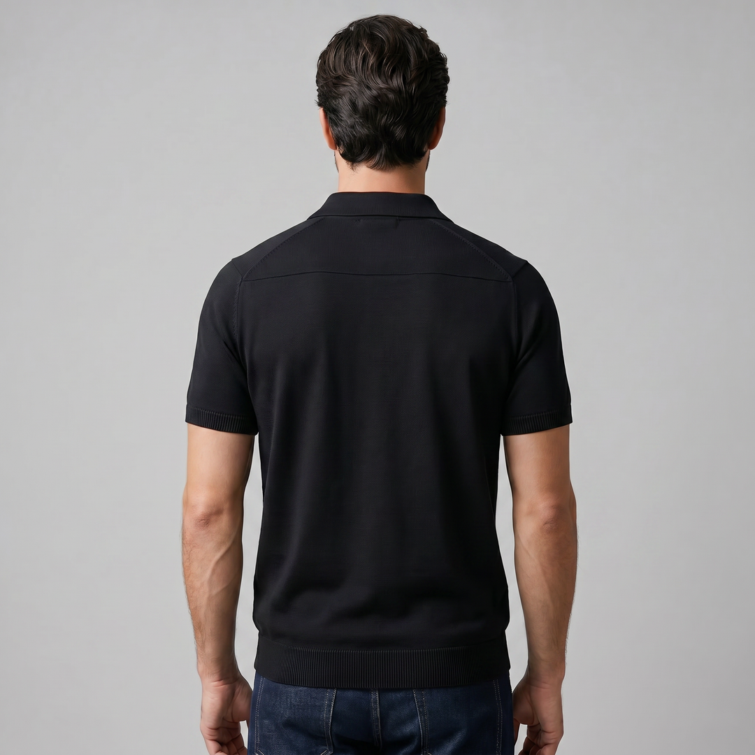 Poloshirt Heren Fine Knit Open Kraag Casual Zomer
