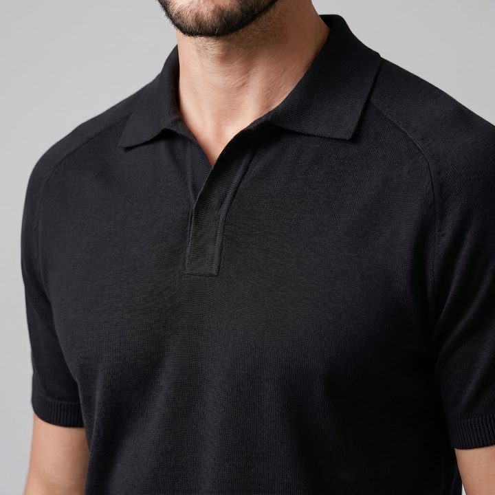Poloshirt Heren Fine Knit Open Kraag Casual Zomer