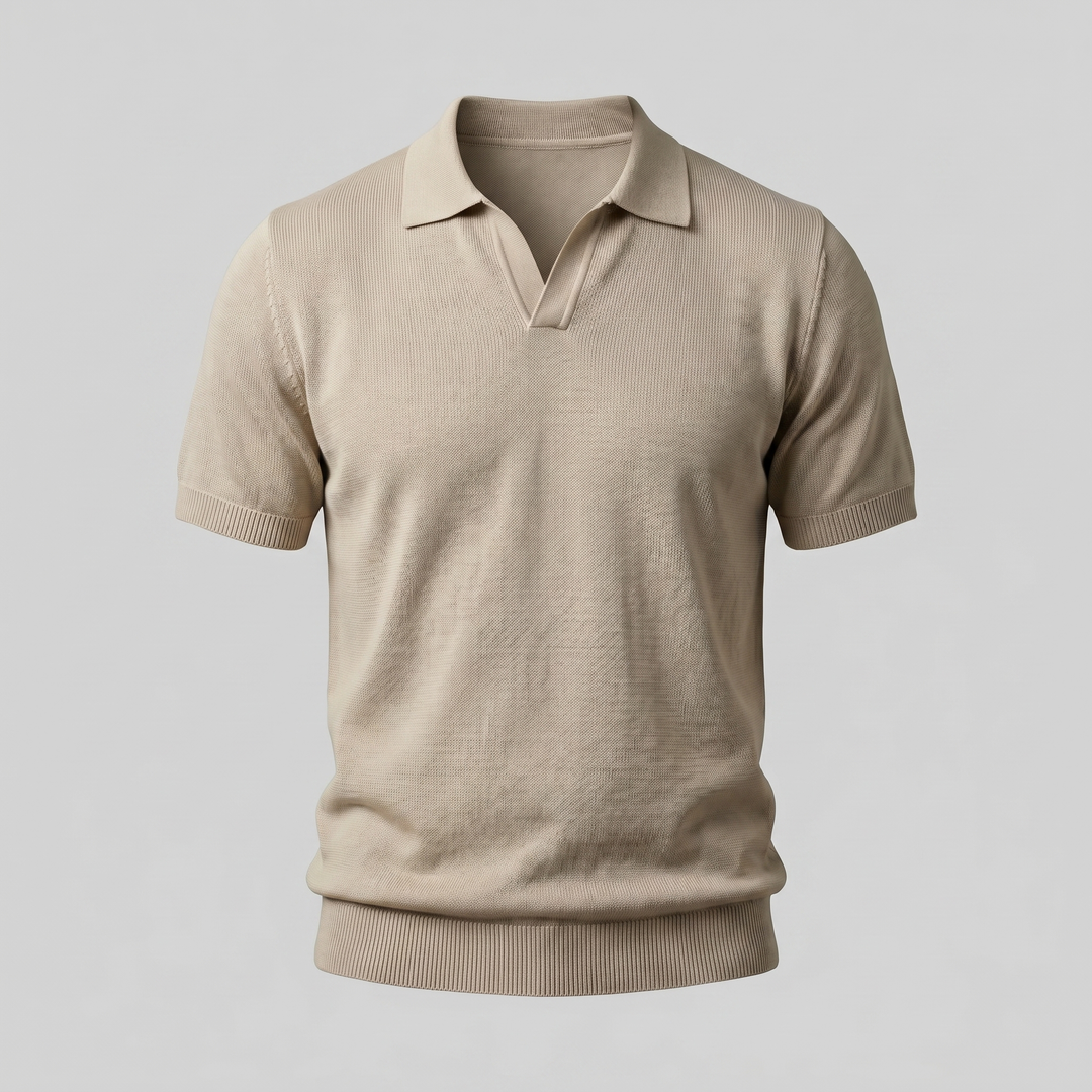 Poloshirt Heren Fine Knit Open Kraag Casual Zomer