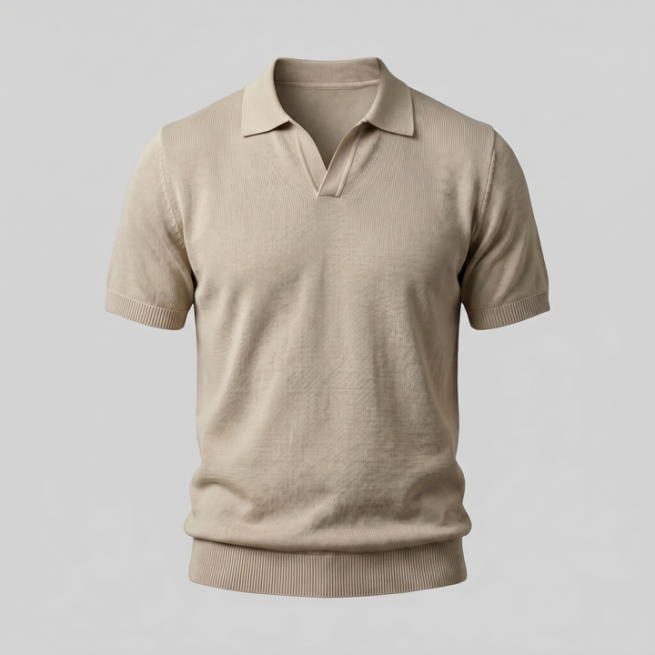 Poloshirt Heren Fine Knit Open Kraag Casual Zomer