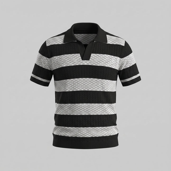 Poloshirt Heren Gebreide Textuur Lange Mouwen Casual Zomer