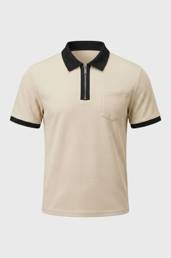 Poloshirt Heren - Gestructureerd met Contrastkraag | Klassiek