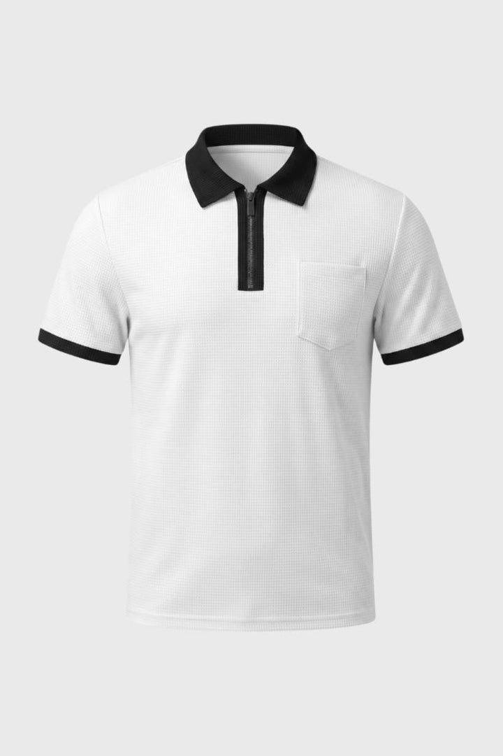 Poloshirt Heren - Gestructureerd met Contrastkraag | Klassiek