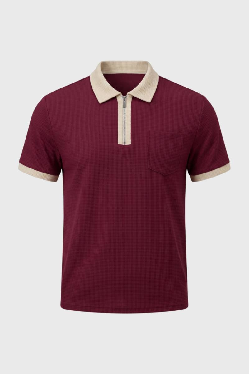 Poloshirt Heren - Gestructureerd met Contrastkraag | Klassiek