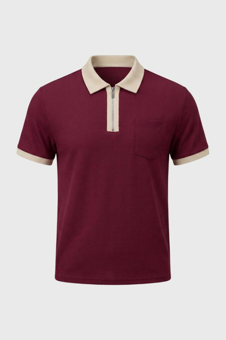 Poloshirt Heren - Gestructureerd met Contrastkraag | Klassiek