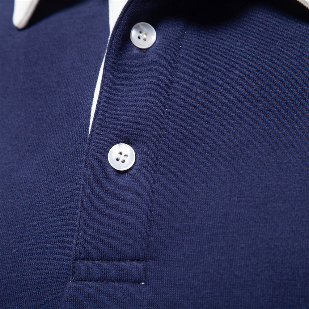 Poloshirt Heren Lange Mouwen Slim Fit Casual