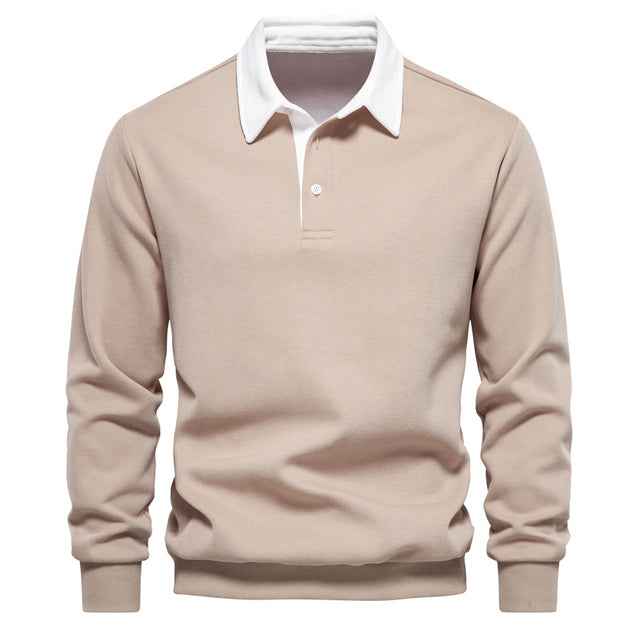 Poloshirt Heren Lange Mouwen Slim Fit Casual