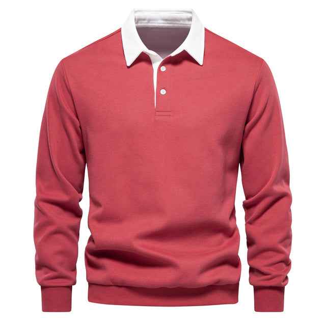 Poloshirt Heren Lange Mouwen Slim Fit Casual
