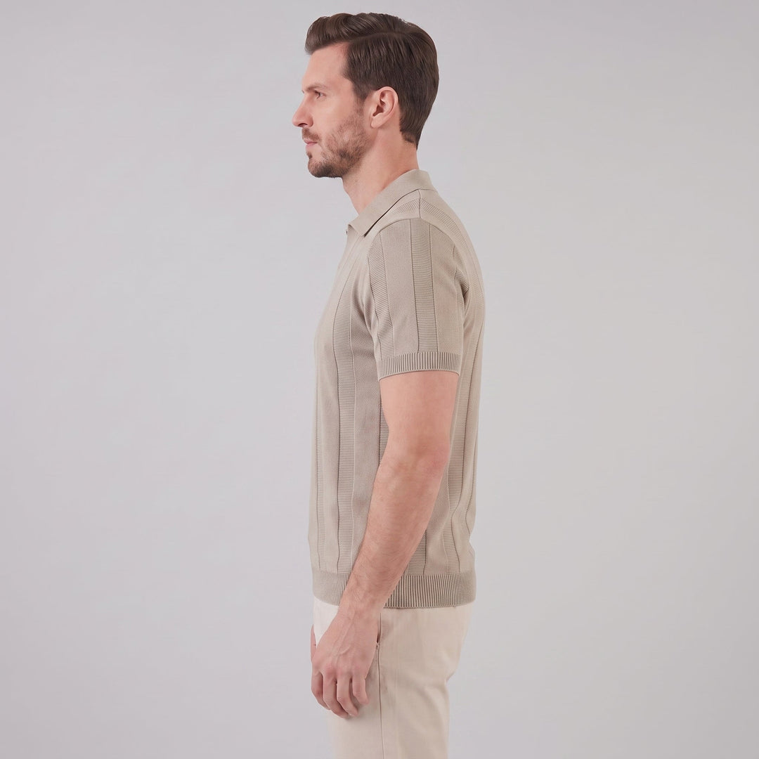 Poloshirt Heren Open Knit Casual Zomer