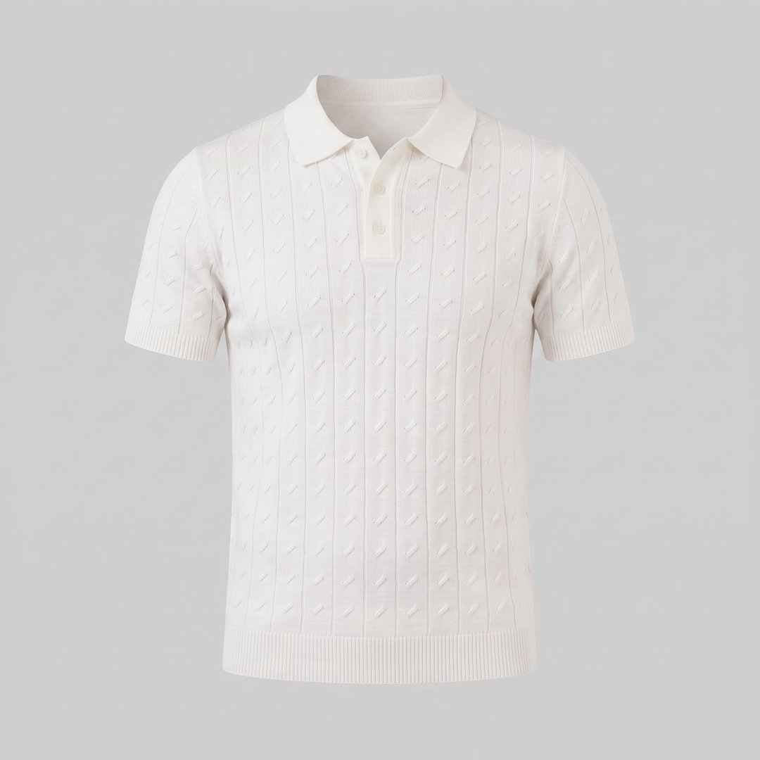 Poloshirt Heren Textured Knit Casual Zomer