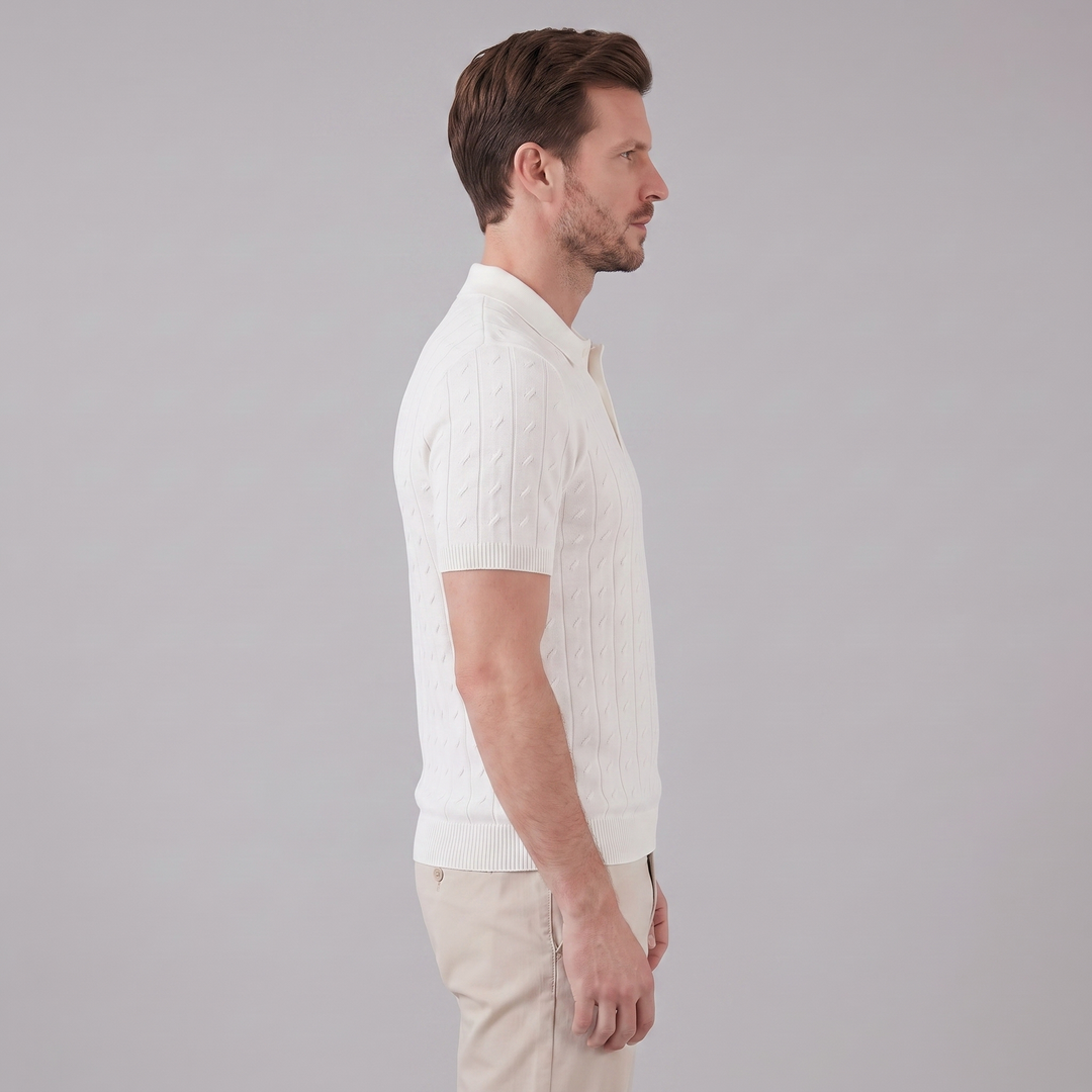 Poloshirt Heren Textured Knit Casual Zomer