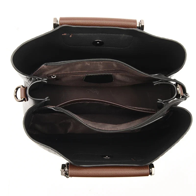 L'Éloriée Gegraveerde Vintage Leren Tas