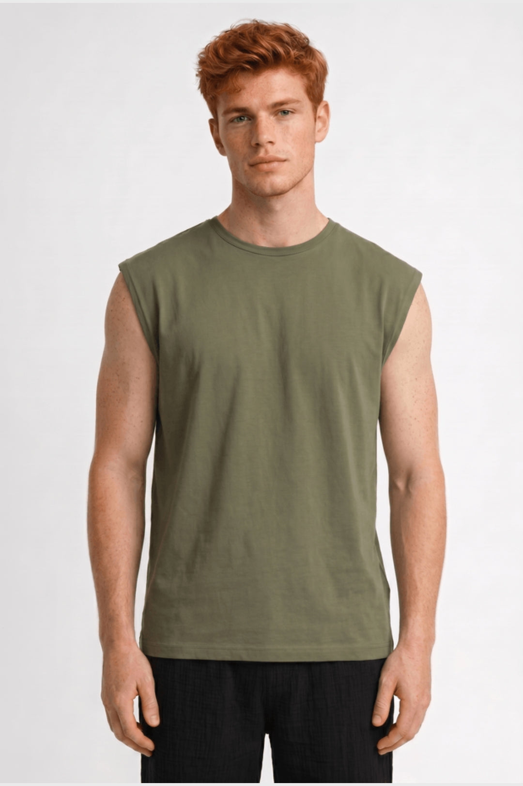 Mouwloze T-shirt Heren - Oversized Pasvorm | Ronde Hals