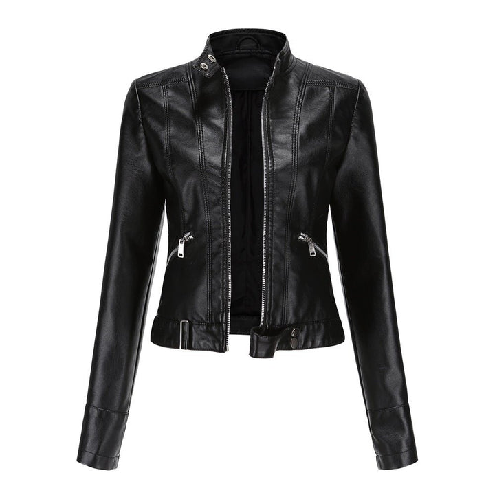 Rania | Hoge Hals Moderne Relaxed Leren Jas
