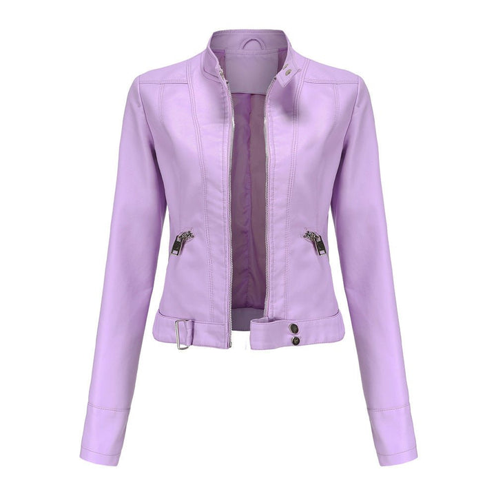 Rania | Hoge Hals Moderne Relaxed Leren Jas