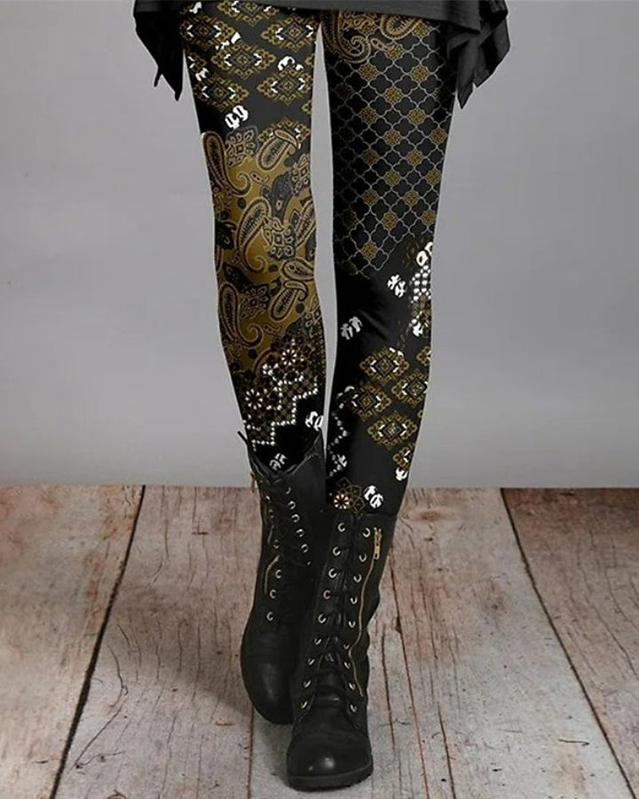 Retro Boheemse Leggings met Etnische Prints – Ziva