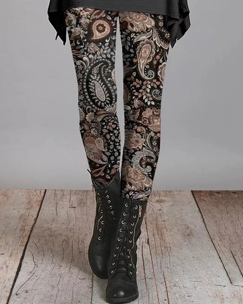 Retro Boheemse Leggings met Etnische Prints – Ziva