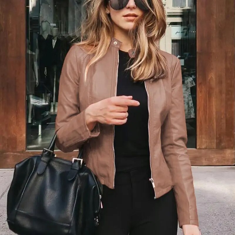 Rionach | Cropped Fit-and-Flare Beroemde Leren Jas