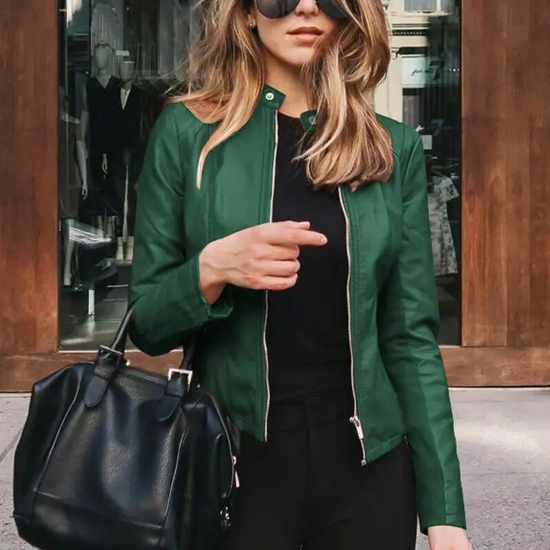 Rionach | Cropped Fit-and-Flare Beroemde Leren Jas