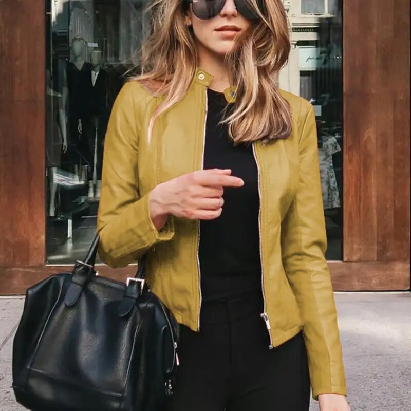 Rionach | Cropped Fit-and-Flare Beroemde Leren Jas