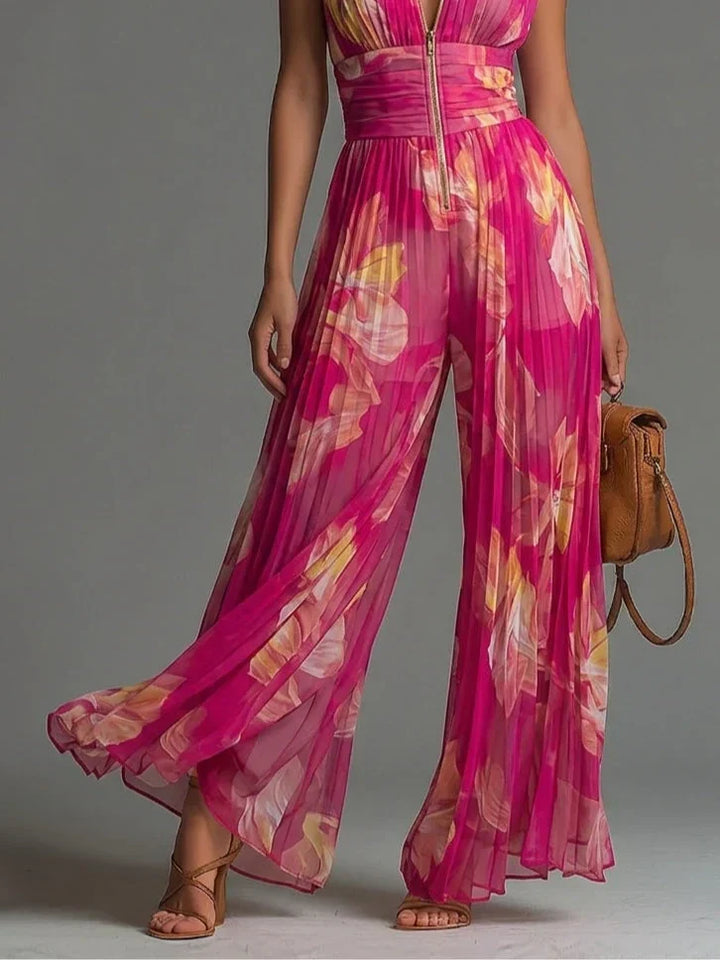 PLISSÉE JUMPSUIT MET HALTERNEK VOOR VROUWEN