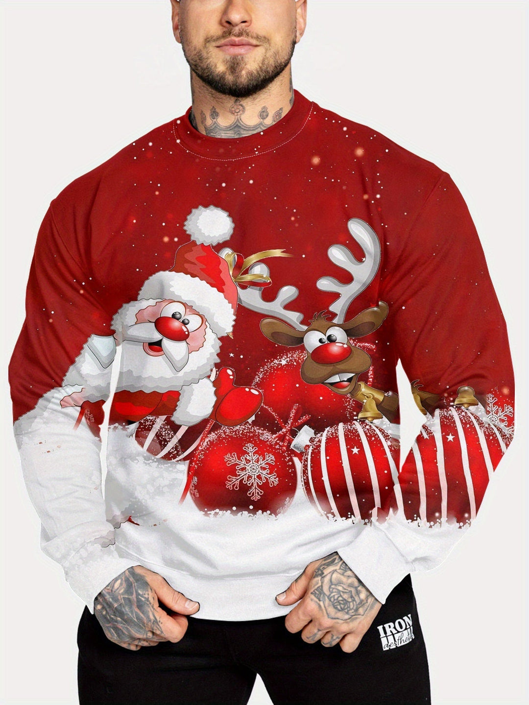 Ruben | Heren kerstman en rendier crewneck sweatshirt