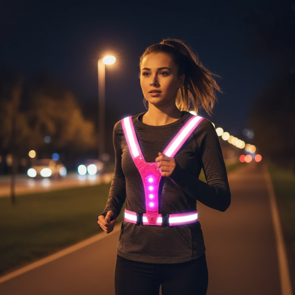 RUNSPARK – Verstelbaar LED Vest – 3 Modi voor Veilige Nachttraining