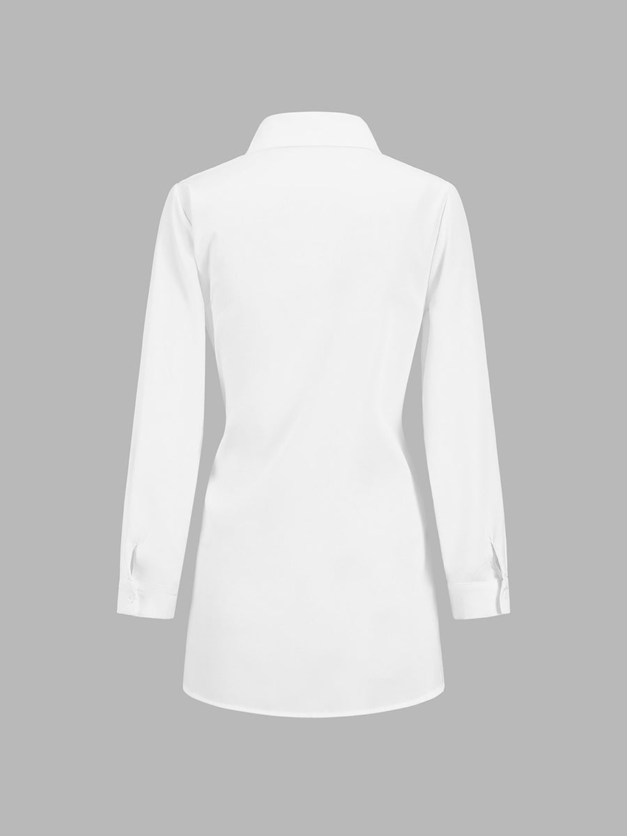 Lange Blouse Met Tailleknoop En Lange Mouwen Voor Dames