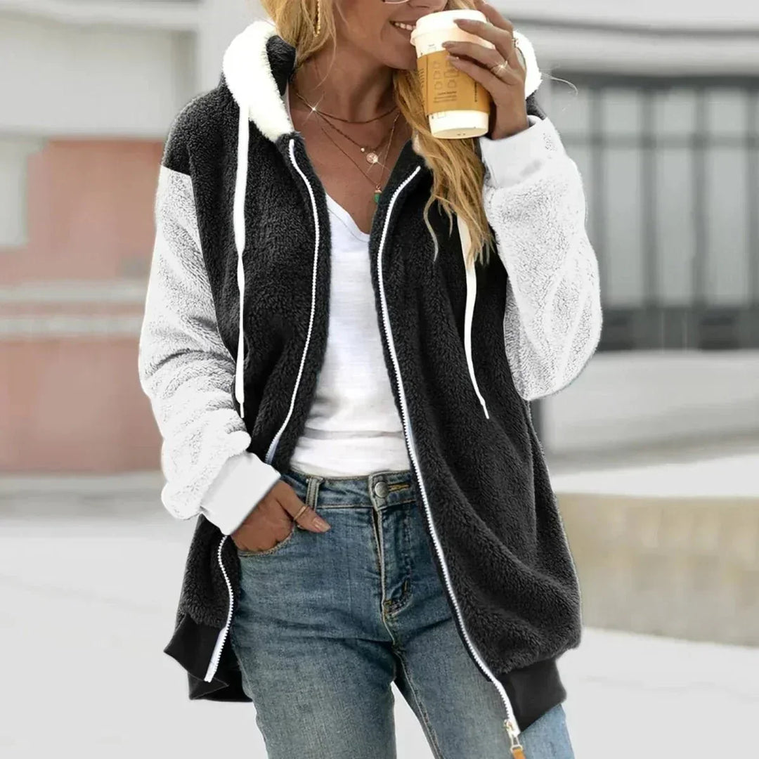 Dames Sherpa Hooded Zip-Up Jast
