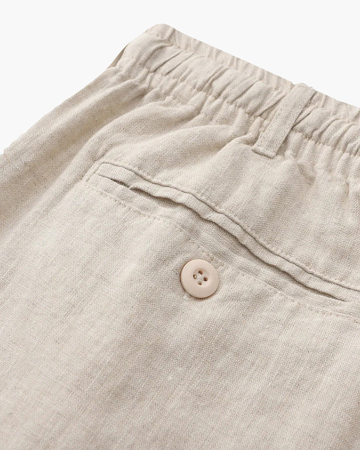Shorts Heren Linnen Rechte Pasvorm Zomer Casual