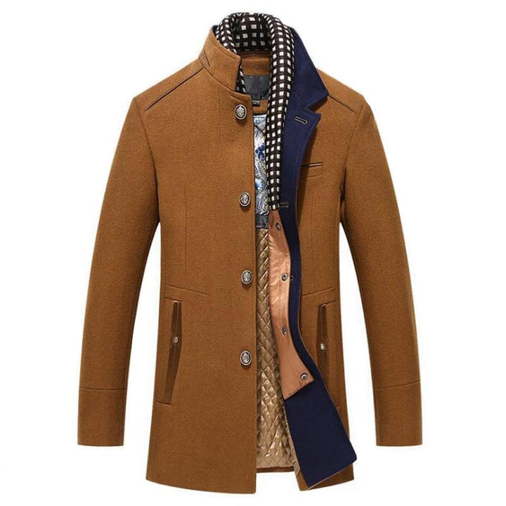 Sjoerd | Wollen cashmere afneembare sjaaljas voor heren