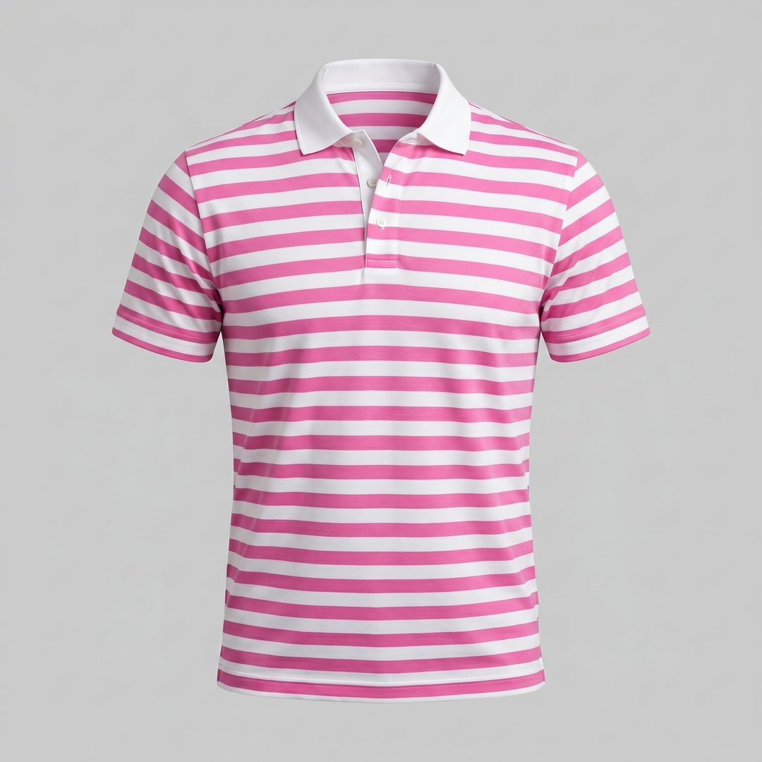Smart Casual Polo Shirt Heren Korte Mouwen Gestreept
