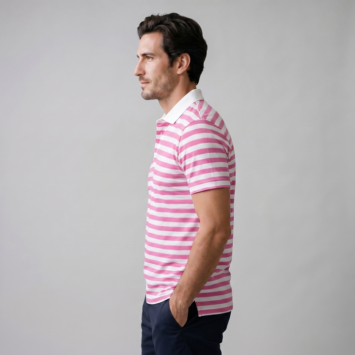 Smart Casual Polo Shirt Heren Korte Mouwen Gestreept