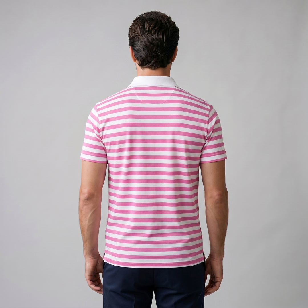 Smart Casual Polo Shirt Heren Korte Mouwen Gestreept