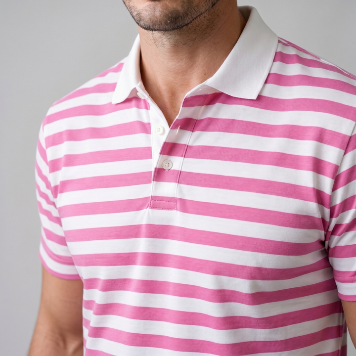 Smart Casual Polo Shirt Heren Korte Mouwen Gestreept