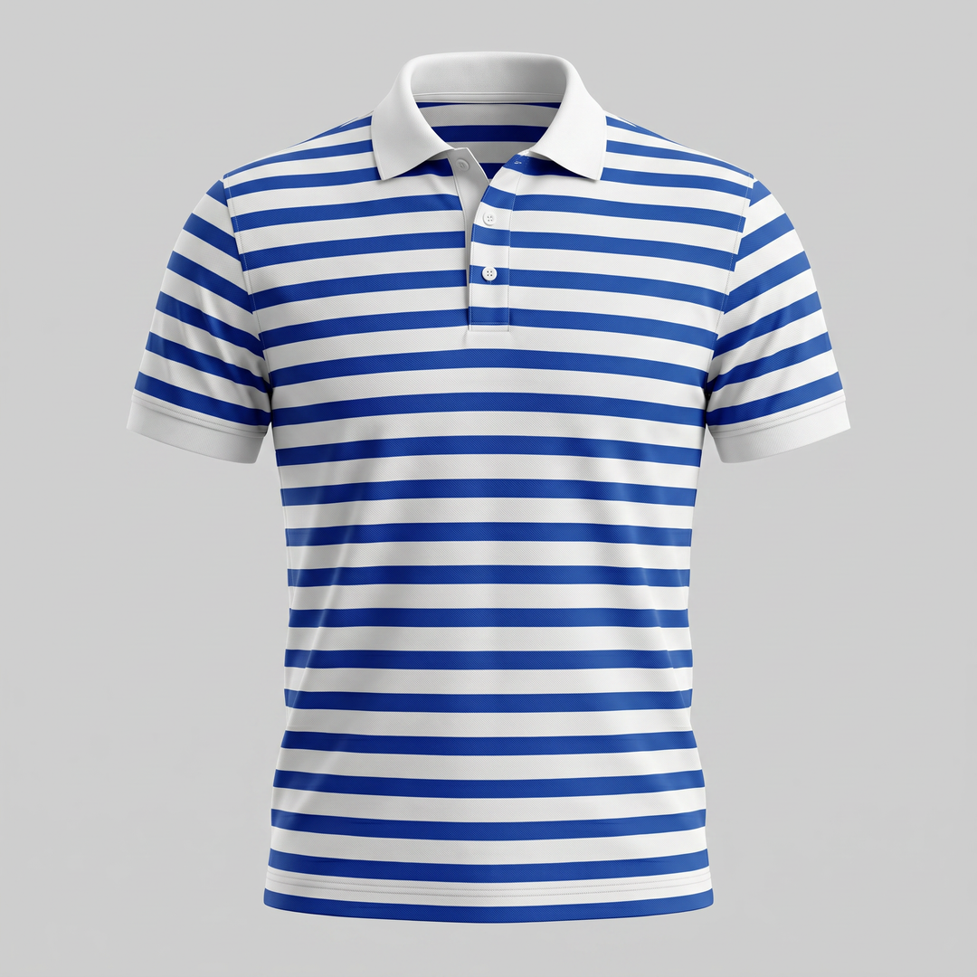 Smart Casual Polo Shirt Heren Korte Mouwen Gestreept