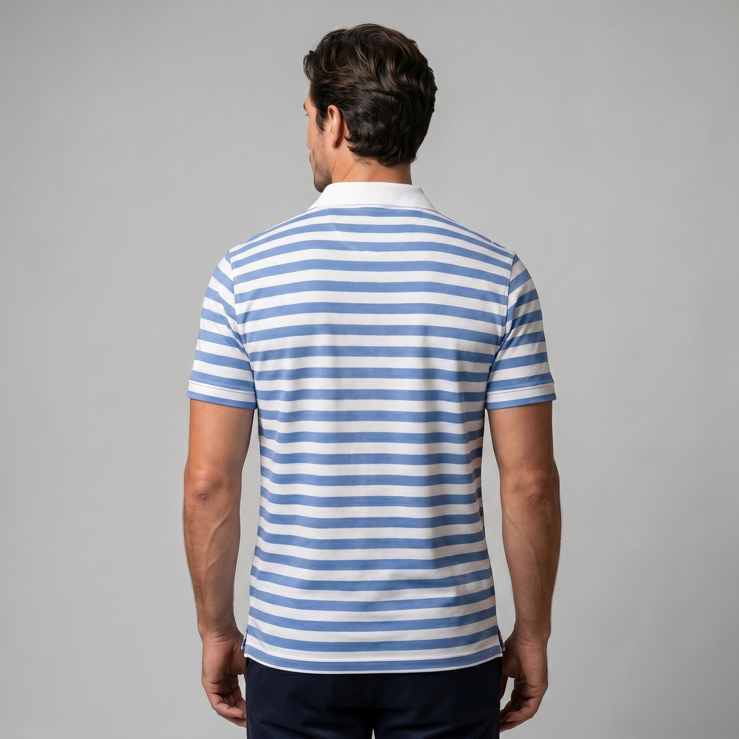 Smart Casual Polo Shirt Heren Korte Mouwen Gestreept