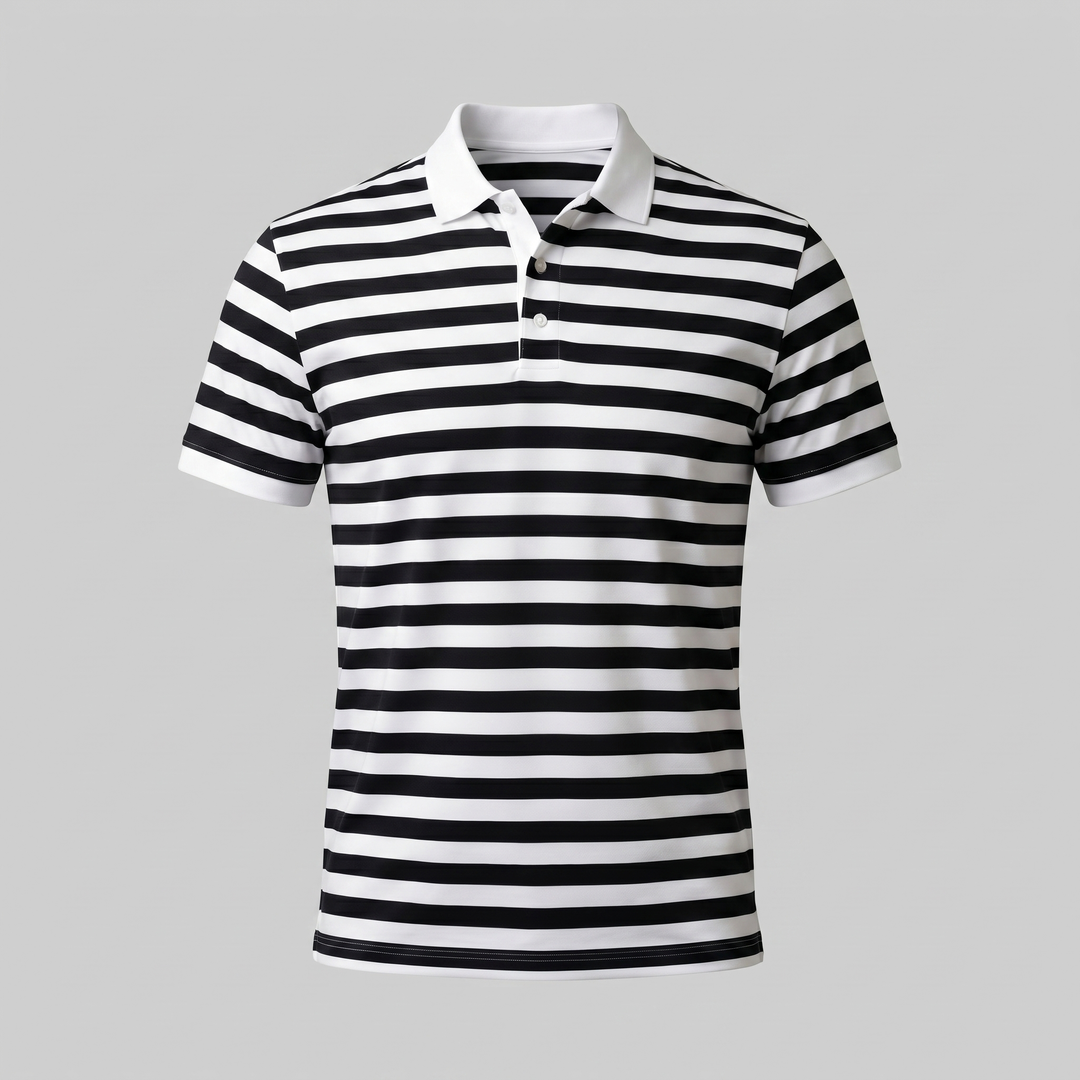 Smart Casual Polo Shirt Heren Korte Mouwen Gestreept