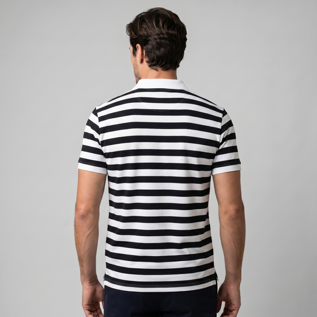 Smart Casual Polo Shirt Heren Korte Mouwen Gestreept