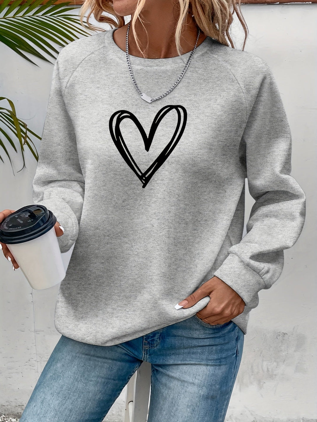 Sophie | Casual sweatshirt met hartprint